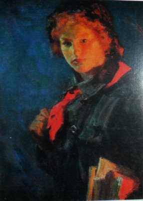 Н.А.Касаткин. Пионерка с книгами. 1926.JPG